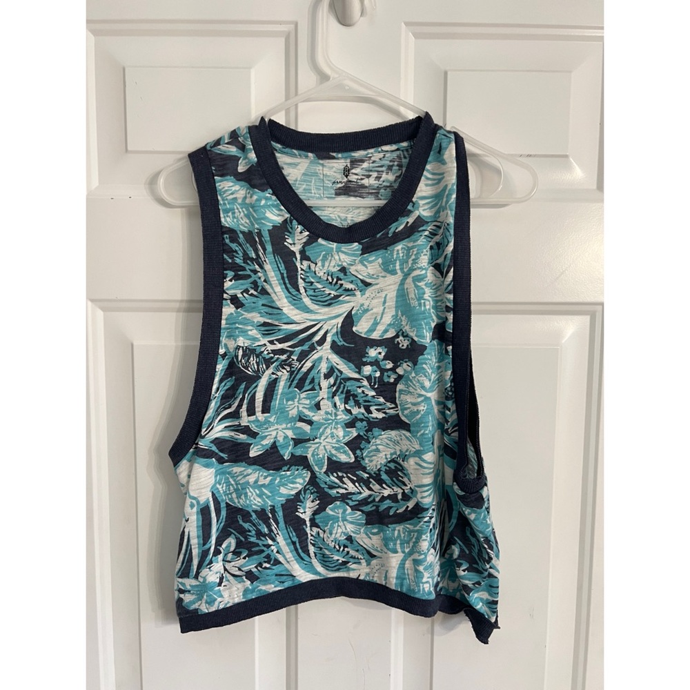 Free people Women’s Teal Floral Tank Top - Sleeveless workout Tank